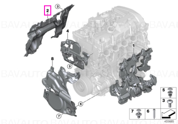 Incapsulare acustica motor, partea dreapta - BMW Seria 1 F20 F21, Seria 2 F22 F23, Seria 3 F30 F31 F34 F35 G20, Seria 4 F32 F33 F36 G22 G26, Seria 5 G30 G31 G38, Seria 6 G32, Seria 7 G11 G12, X3 G01 G08, X4 G02