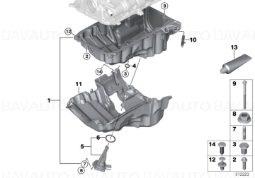 Insonorizant baie ulei - BMW Seria 2 G42, Seria 3 G20 G21 G28, Seria 4 G22 G23 G26, Z4 G29