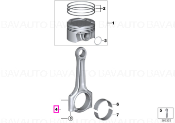 Set biela cu surub fixare capac - BMW Seria 1 F40, Seria 2 F44 F45 F46, Seria 3 G20 G21, Seria 5 G30 G31, X1 F48, X2 F39, X3 G01 - Mini Clubman F54, Countryman F60 - tip motor B47B