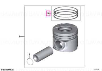 11257798882 - Kit reparație segmenți piston (0) - BMW - Seria 3 E46, X5 E53 - de la 01.09.2001 - Original BMW Group - BavAUTO