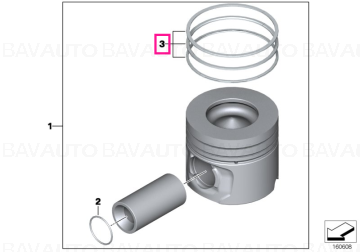 11257812627 - Repair kit piston rings (0) - BMW - Seria 7 F01 LCI, Seria 7 F02 LCI - de la 01.03.2011 - Original BMW Group…