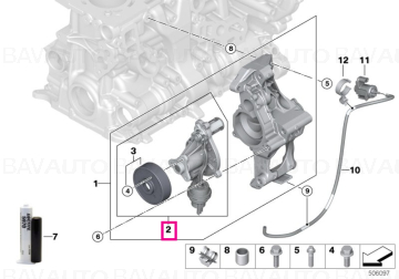 11518638494 - Pompa apa cu debit variabil - BMW Seria 3 F30, Seria 5 G30 G38, Seria 7 G11 G12 - tip motor B48X - Original BMW