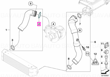 Garnitura etansare preformata conducta admisie - BMW Seria 1 E87, Seria 3 E46 E90 E91, Seria 5 E60 E61, X3 E83