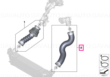 11618572859 - Furtun Intercooler - BMW Seria 5 G30 G31, Seria 7 G11 G12 - Original BMW