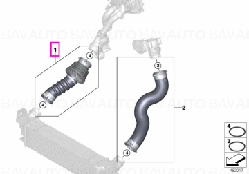 11618572860 - Furtun intercooler - BMW Seria 5 G30 G31, Seria 7 G11 G12 - Original BMW