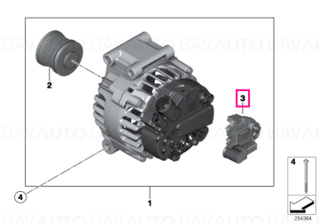 12317615483 - Voltage regulator VALEO - BMW - Mini - Mini 3 Usi R56, Mini 3 Usi R56 LCI - de la 01.09.2006 - Original BMW …