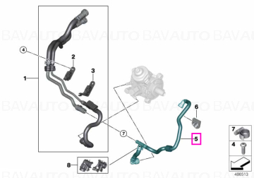 13538579953 - Conducta retur combustibil - BMW X1 F48, X2 F39 - tip motor B47E (25dX) - Original BMW