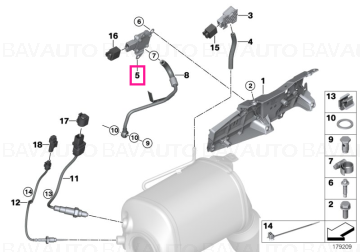 13627808013 - Senzor presiune de evacuare - BMW Seria 1 E81 E82 E87 E88, Seria 3 E90 E91 E92 E93, Seria 5 E60 E61 F07 F10 F11, Seria 7 F01 F02, X1 E84, X3 E83, X5 E70, X6 E71 - Original BMW