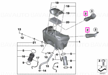 13717726801 - Intake snorkel, left - BMW Motorrad - K50, K51 - de la 01.09.2012 - Original BMW Motorrad Group - BavAUTO