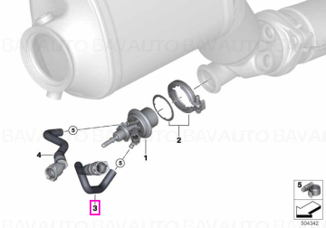 17128513336 - Line cylinder head - SCR metering module - BMW - Seria 7 F02 LCI, Seria 5 F10 LCI - de la 01.07.2013 - Origi…