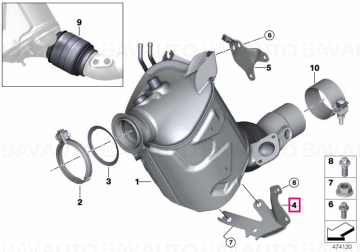 18208579603 - Suport filtru particule - BMW Seria 3 G20 G21 G30 G31, Seria 6 G32GT, Seria 7 G11 G12, X3 G01, X4 G02, X5 G05 - Original BMW
