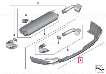 18302349683 - Tailpipe trim chrome set M PERFORMANCE - BMW - X5 F15 - de la 01.08.2013 - Original BMW Group - BavAUTO