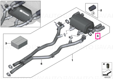 18302357916 - Toba de esapament spate, Titan "BMW M Performance" - BMW F80, F80N, F82, F82N, F83, F83N - Original BMW M Performance