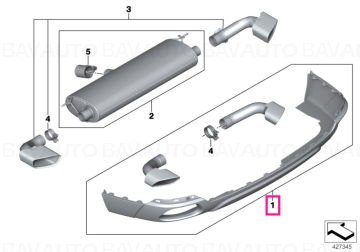 18302358258 - Tailpipe trim, chrome M PERFORMANCE - BMW - X6 F16 - de la 01.08.2014 - Original BMW Group - BavAUTO