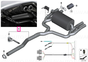 18302412432 - Sistem de toba de evacuare cu clapeta "BMW M Performance" - BMW F87, F87N - Original BMW M Performance