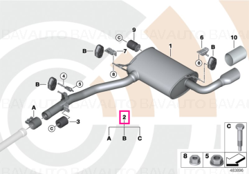 18302455256 - Installation kit for rear silencer VALUE LINE - Original BMW