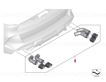 18302464501 - Set ornamente toba titanium/CFRP "BMW M Performance" - BMW X5 F95, X6 F96 - Original BMW M Performance