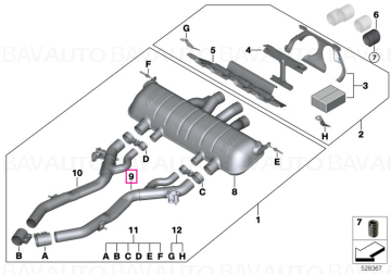 Toba de esapament spate, Titan "BMW M Performance" - BMW Seria 3 G80, G81, Seria 4 G82, G83