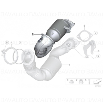18307647041 - Pre-catalizator sistem evacuare c4-6 - BMW Z4 E89 - 35i N54 | BavAUTO