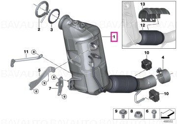 18308513951 - Filtru particule evacuare DPF - BMW Seria 2 F45, F46; MINI F55, F56 - EU6 - Original BMW