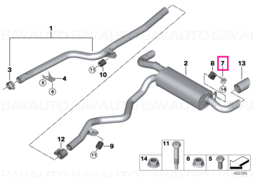 18308599406 - Bracket, rear silencer, rear left - Original BMW