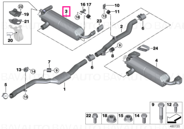 18308652317 - Rear silencer with exhaust flap - Original BMW