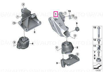 22116770049 - Engine supporting bracket, left  - Original BMW