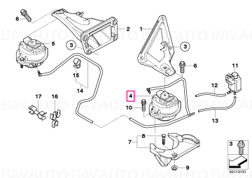 22116770795 - Tampon stanga motor - Original BMW