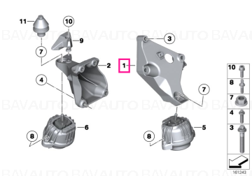 22116777061 - Engine supporting bracket, left  - Original BMW