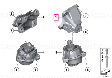 22116777599 - Engine supporting bracket, left  - Original BMW