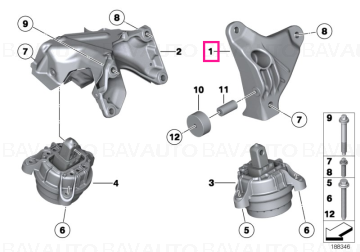 22116777605 - Engine supporting bracket, left  - Original BMW