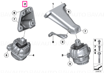 22116777622 - Engine supporting bracket, right  - Original BMW