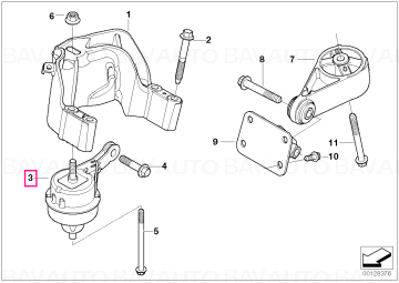 22116778610 - Tampon dreapta motor - Original BMW