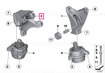 22116781226 - Engine supporting bracket, right  - Original BMW
