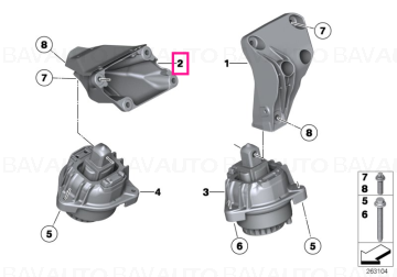22116781236 - Engine supporting bracket, right  - Original BMW