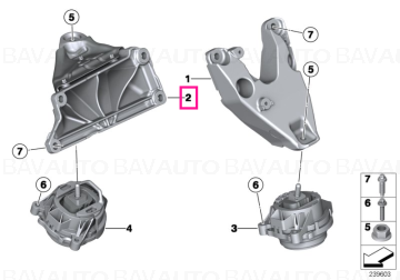22116784828 - Engine supporting bracket, right  - Original BMW