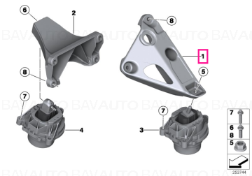 22116784829 - Suport motor, stanga - BMW Seria 3 F30 F31 F34, Seria 4 F32 F33 F36, X3 F25, X4 F26 - Original BMW