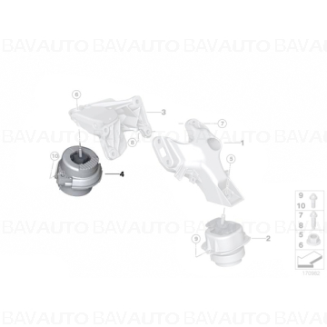 22116786836 - Tampon motor, dreapta - BMW X5 E70, X6 E71 - Original BMW