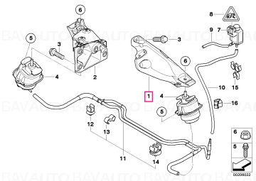 22116787489 - Engine supporting bracket, left  - Original BMW