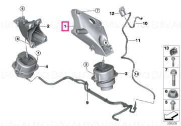 22116850749 - Engine supporting bracket, left  - Original BMW
