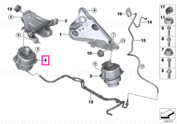 22116853106 - Engine mount, right  - Original BMW