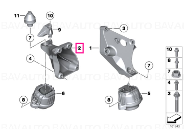 22116855822 - Engine supporting bracket, right  - Original BMW