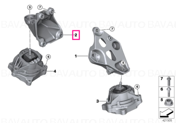 22116859416 - Engine supporting bracket, right  - Original BMW