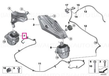 22116860480 - Engine mount, right  - Original BMW