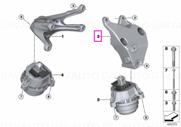 Suport motor, stanga - BMW Seria 5 G30 G38, Seria 6 G32GT, Seria 7 G11 G12, Seria 8 G14 G15 G16