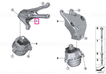 22116876214 - Engine supporting bracket, right  - Original BMW
