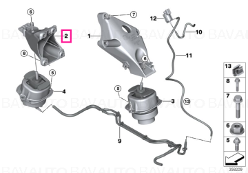 22116882028 - Engine supporting bracket, right  - Original BMW