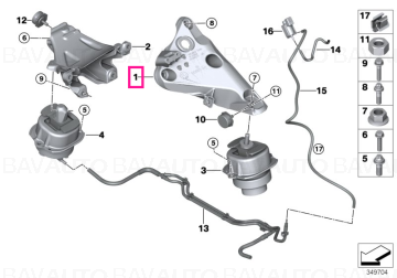 22116882029 - Engine supporting bracket, left  - Original BMW