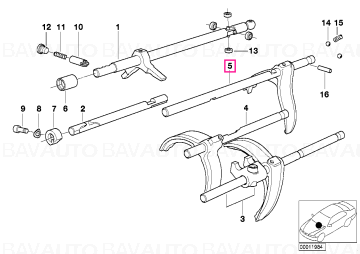 23311228270 - Shifting rod 5st and reverse gear - Original BMW