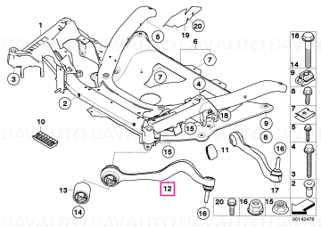 31102348046 - Repair set for radius rod, right VALUE LINE - BMW - Seria 5 E60, Seria 5 E60 LCI - de la 03.03.2003 - Origin…